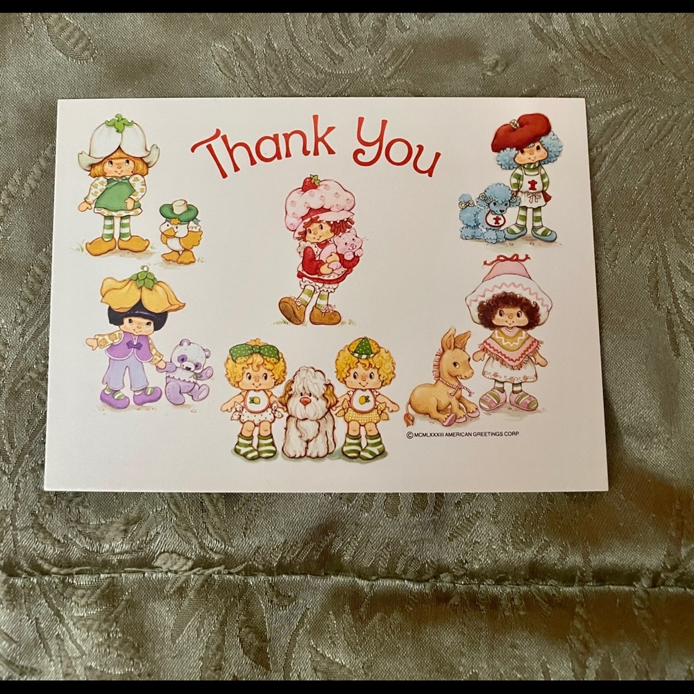 ❤️25pk Vintage Strawberry Shortcake “Thank You” Postcard🍓🍰NEVER USED🎀 - Picture 3 of 4